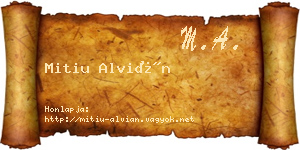 Mitiu Alvián névjegykártya